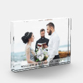 Photo Couple Mariage moderne superposition & Noms Bloc p (Gauche)