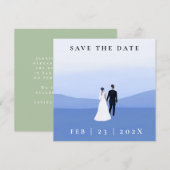 Photo Couple Vert Enregistrer La Carte Date (Devant / Derrière)