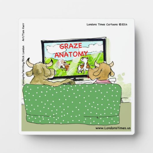 Photo Cow TV Funny Cartoon Plaque (Devant)