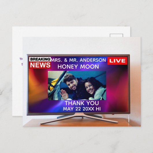 Photo créative merci carte postale (Devant / Derrière)