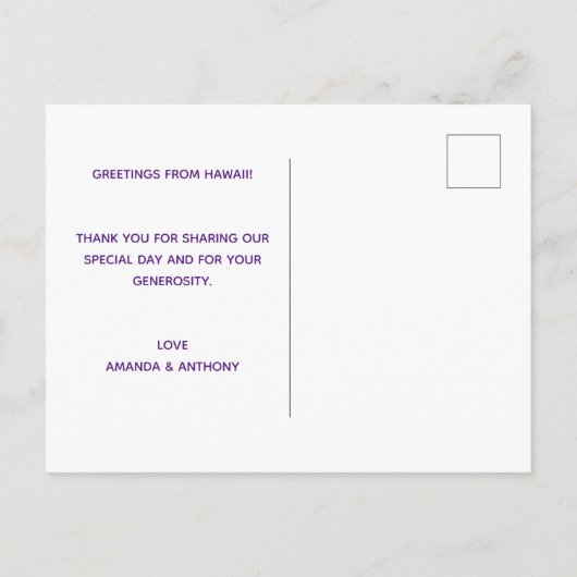 Photo créative merci carte postale (Dos)