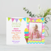 Photo Crème de glace Invitations d'anniversaire (Debout devant)