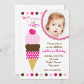 Photo Crème de glace Invitations pour la fête d'an (Devant / Derrière)