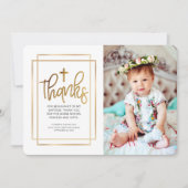 Photo croisée géométrique moderne Merci Baptême (Devant)