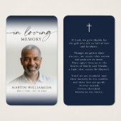 Photo Cross In Loving Memory Funeral Prayer Card (Devant & derrière)