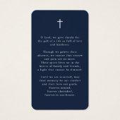 Photo Cross In Loving Memory Funeral Prayer Card (Dos)