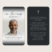 Photo Cross In Loving Memory Memorial Prayer Card (Devant & derrière)