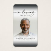 Photo Cross In Loving Memory Memorial Prayer Card (Devant)