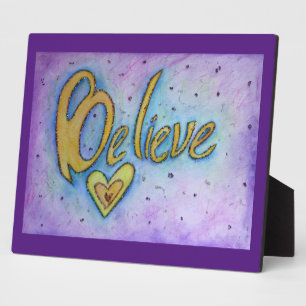 Photo Croyez Inspirational Word Peinture Poème Plaque