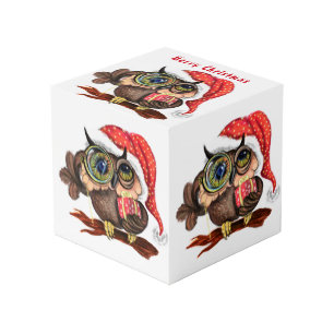 Photo Cube de Noël Cadeau bébé hibou avec Gifta
