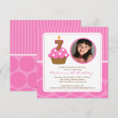 Photo Cupcake Anniversaire Invitation 7e Anniversa (Devant / Derrière)