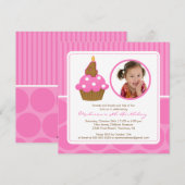 Photo Cupcake Invitation Anniversaire 4e Anniversa (Devant / Derrière)