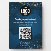 Photo Custom Google Review QR Code Business Plaque (Devant)