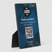 Photo Custom Google Review QR Code Business Plaque (Côté)