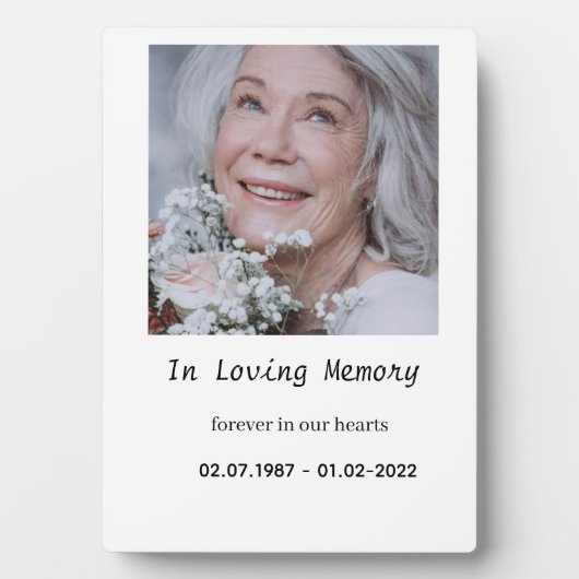 Photo “Custom Memory Plaque for Tabletop Display (Devant)