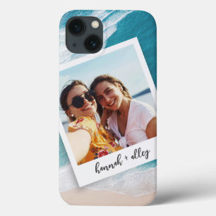 Photo Custom Script Text Beach iPhone 13 Hoesje