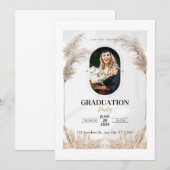 Photo customisée Boho Graduation Party Invitation (Devant / Derrière)