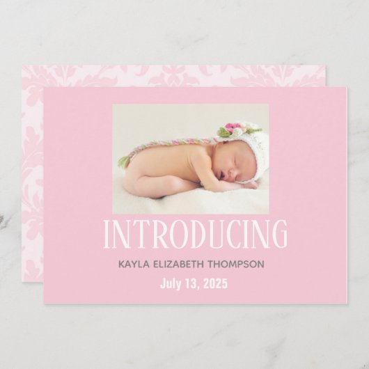 Photo customisée Faire-part bébé (Devant / Derrière)