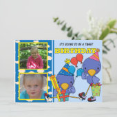 Photo customisée Oiseaux Bleus Invitation Annivers (Debout devant)