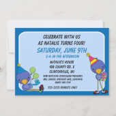 Photo customisée Oiseaux Bleus Invitation Annivers (Dos)