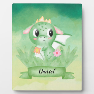 Photo Cute Baby Dragon Aquarelle Plaque