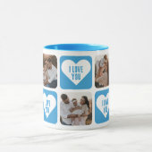 Photo Cute Blue Custom I Log You Mug (Centre)