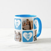 Photo Cute Blue Custom I Log You Mug (Devant droit)