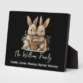 Photo Cute Easter Bunny Family Plaque – Personalized  (Côté)