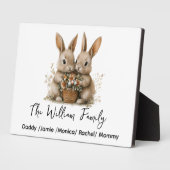 Photo Cute Easter Bunny Family Plaque – Personalized  (Côté)
