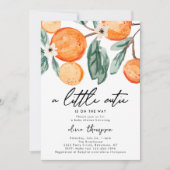 Photo Cutie Orange Baby shower Invitation (Devant)