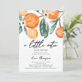 Photo Cutie Orange Baby shower Invitation (Debout devant)