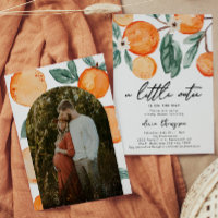 Photo Cutie Orange Baby shower Invitation