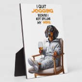 Photo Dachshund Wine Tabletop Plaque with Easel (Côté)