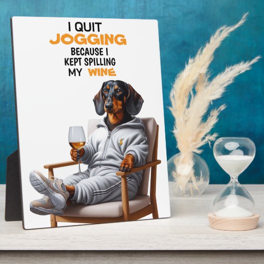 Photo Dachshund Wine Tabletop Plaque with Easel (Côté)