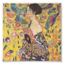 Dame Gustav Klimt Avec Impression Du Ventilateur