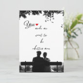 Photo d'amour noir et blanc Carte de vacances (Debout devant)