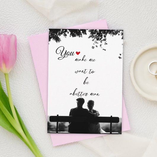 Photo d'amour noir et blanc Carte de vacances