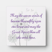 Photo Dandelion Flowers Bénissez cette maison Plaque (Devant)