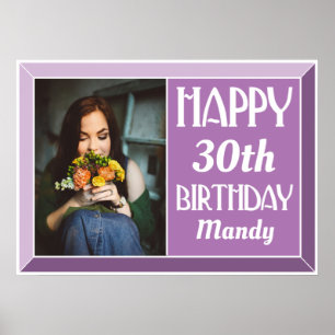 Photo d'anniversaire Art Déco 30 ans Lavande