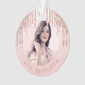 Photo d'anniversaire bleu rose rose gouttes d'or r (devant)