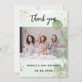 Photo d'anniversaire eucalyptus carte de remerciem (Devant)