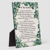 Photo Dans Le Jardin Hymn Fleurs Plaque Florale (Côté)