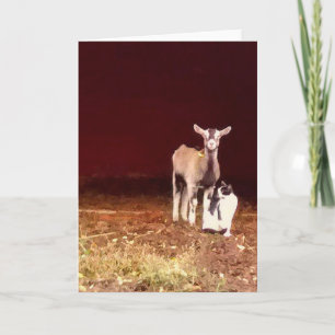 Photo d'Artsy d'une chèvre et sa carte de voeux de
