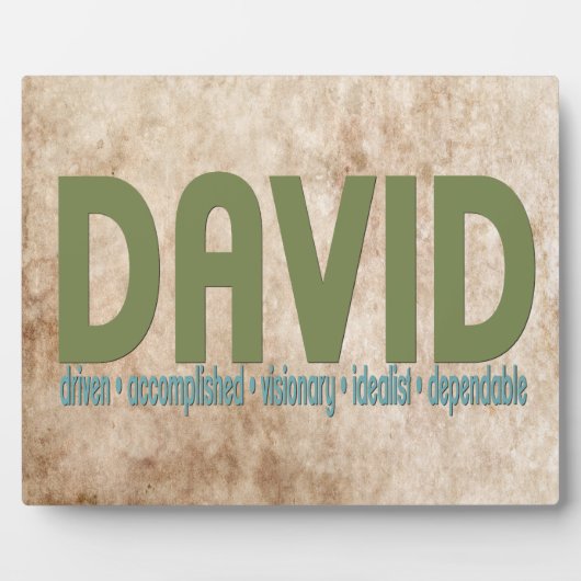 Photo { David } Nom Plaque de signification (Devant)