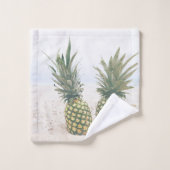 Photo de 2 ananas sur une plage (Gant de toilette)