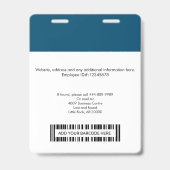 Photo de badge d'employé d'entreprise avec code-ba (Arrière)