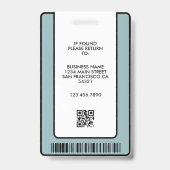 Photo de badge d'employé moderne avec code QR de l (Arrière)