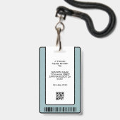 Photo de badge d'employé moderne avec code QR de l (Arrière avec lanière)