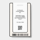 Photo de badge d'employé moderne avec code QR de l (Arrière)