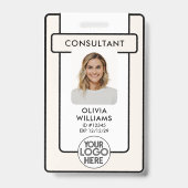 Photo de badge d'employé moderne avec code QR de l (Avant)